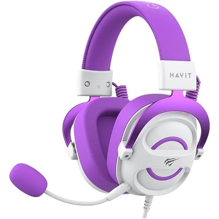Геймърски слушалки Havit H2002E, Бял/Лилав