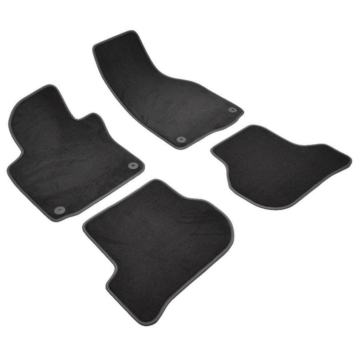 Set 4 covorase auto mocheta Volkswagen Golf VI 2008+, sisteme fixare rotunde