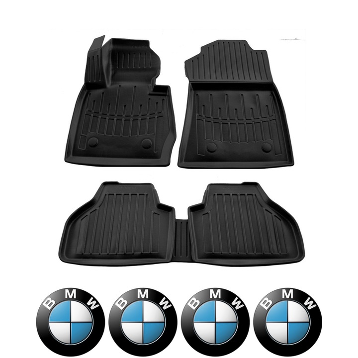Set covorase auto Bmw X3 (F25) (2010-2017) dedicate, si 4 stickere rotunde autoadezive de 6 cm Bmw
