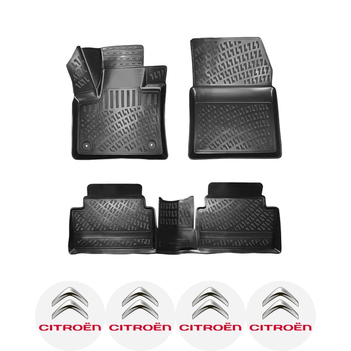 Set covorase auto Citroen C5 Aircross 2017- dedicate, si 4 stickere rotunde autoadezive de 6 cm Citroen