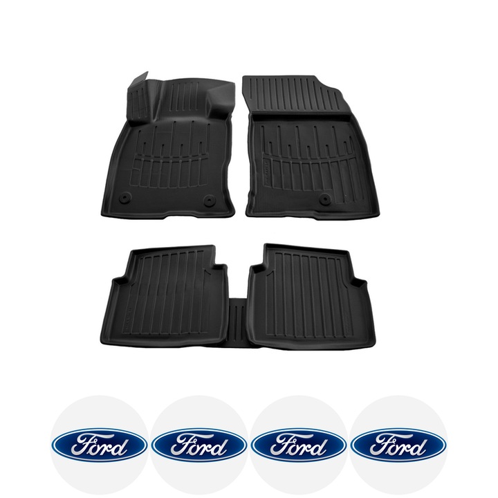 Set covorase auto Ford Kuga III (2019-) dedicate, si 4 stickere rotunde autoadezive de 6 cm Ford