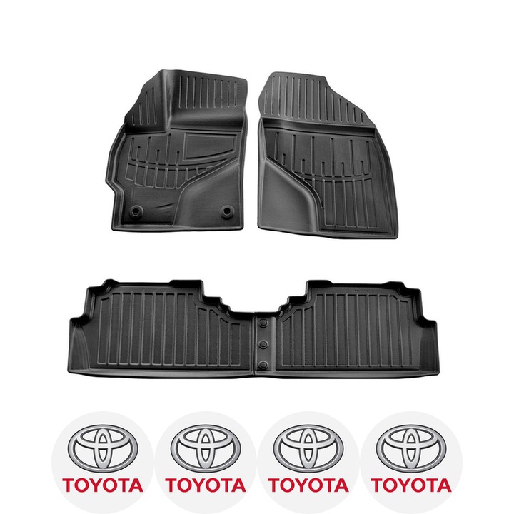 Set covorase auto Toyota Prius V (2011-2015) dedicate, si 4 stickere rotunde autoadezive de 6 cm Toyota