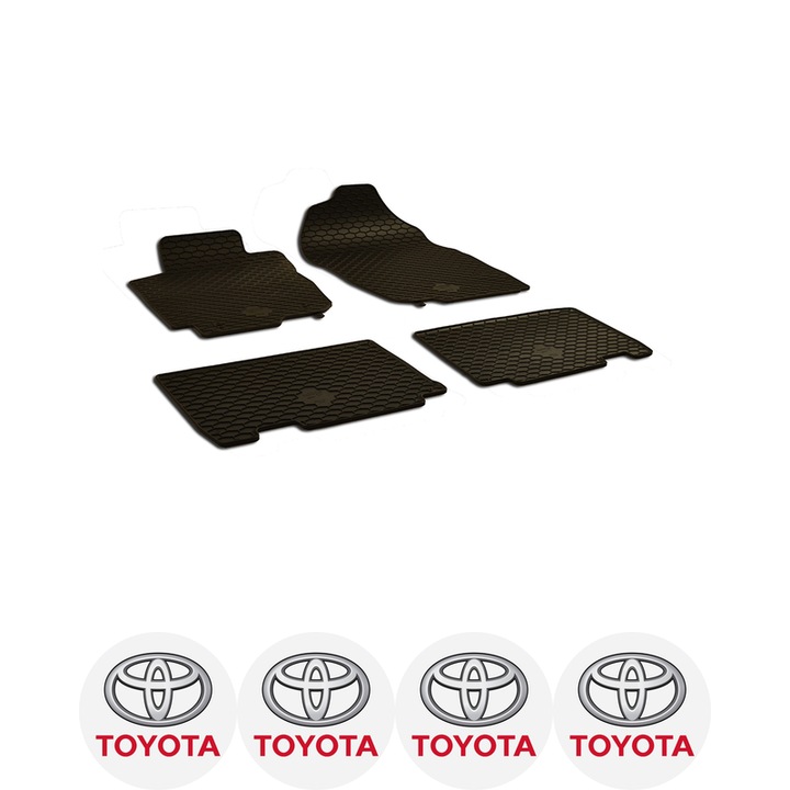 Set covorase auto Toyota Rav 4 (2013-2018) dedicate, si 4 stickere rotunde autoadezive de 6 cm Toyota
