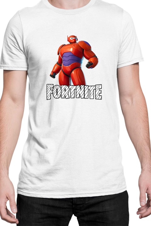 Мъжка тениска Fortnite Battle Royal Epic Game Tralala Skin Hero Baymax, Бял