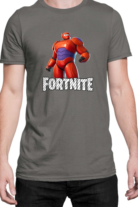 Мъжка тениска Fortnite Battle Royal Epic Game Tralala Skin Hero Baymax, Тъмносив