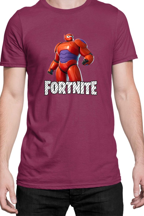 Мъжка тениска Fortnite Battle Royal Epic Game Tralala Skin Hero Baymax, Бордо