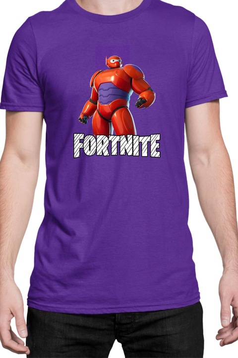 Мъжка тениска Fortnite Battle Royal Epic Game Tralala Skin Hero Baymax, Лилав