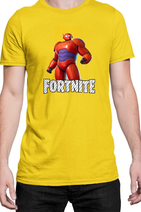 Мъжка тениска Fortnite Battle Royal Epic Game Tralala Skin Hero Baymax, Жълт