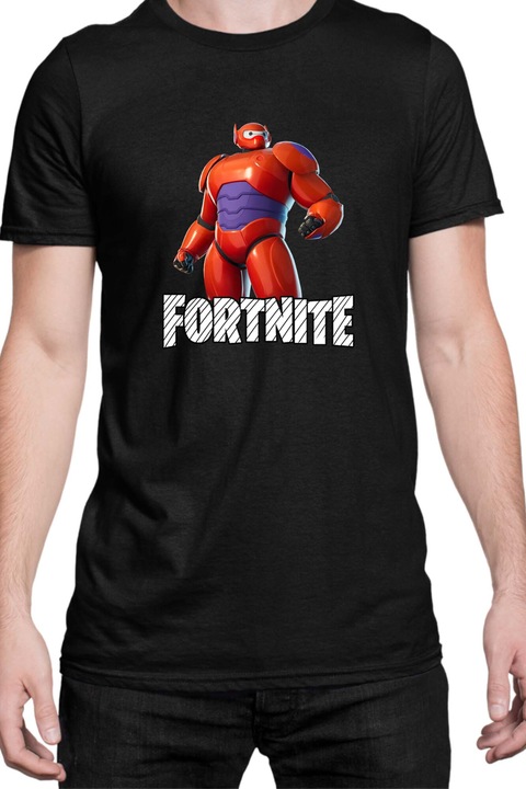Мъжка тениска Fortnite Battle Royal Epic Game Tralala Skin Hero Baymax, Черен