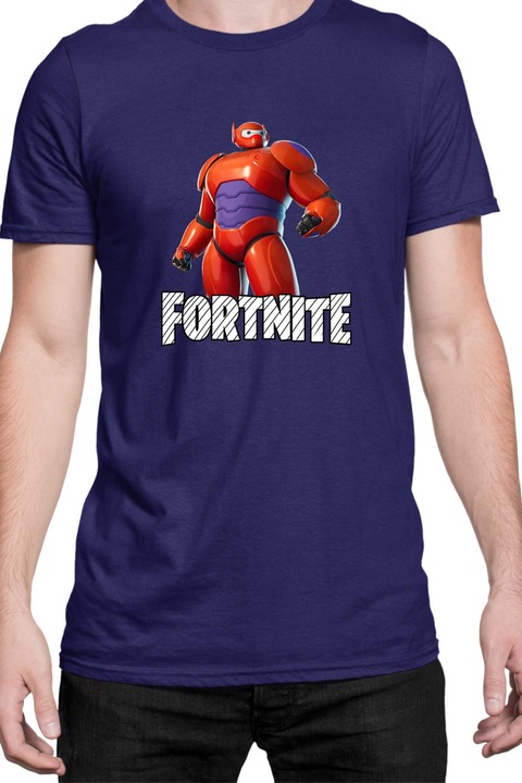 Мъжка тениска Fortnite Battle Royal Epic Game Tralala Skin Hero Baymax, Тъмносин