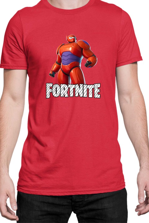 Мъжка тениска Fortnite Battle Royal Epic Game Tralala Skin Hero Baymax, Червен