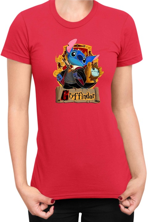 Дамска Тениска Lilo and Stitch Tralala Stitch Potter Gryffindor, Червен