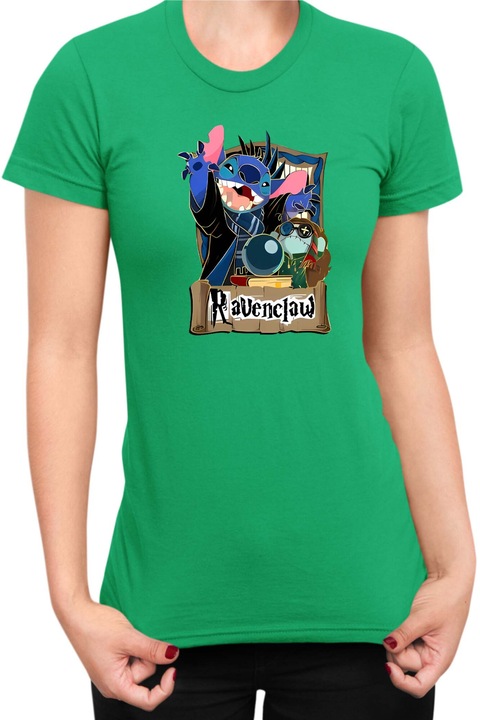 Дамска Тениска Lilo and Stitch Tralala Stitch Potter Ravenclaw, Зелен