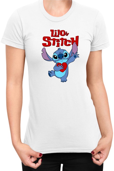 Дамска Тениска Lilo and Stitch Tralala Stitch 06, Бял