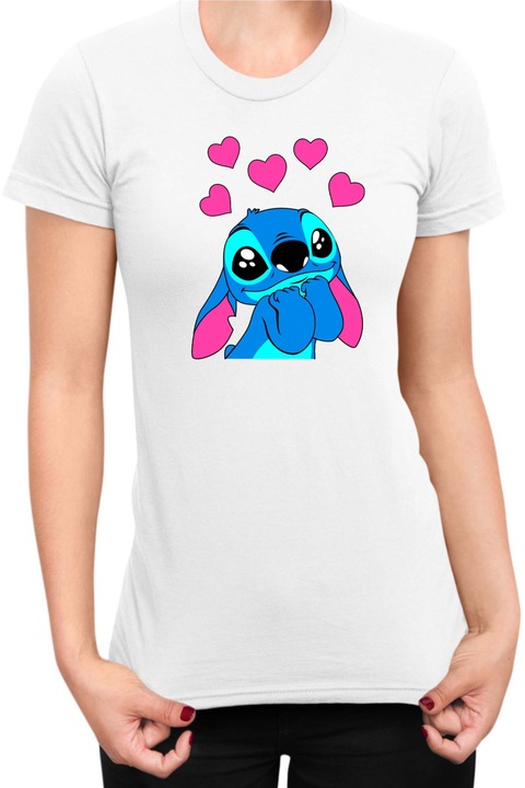 Дамска Тениска Lilo and Stitch Tralala Stitch Love 01, Бял