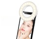 Lumina circulara de umplere, profesionala, lumina rece si calda, 200mAh, potrivita pentru toate tipurile de telefoane mobile, compacta si portabila, neagra