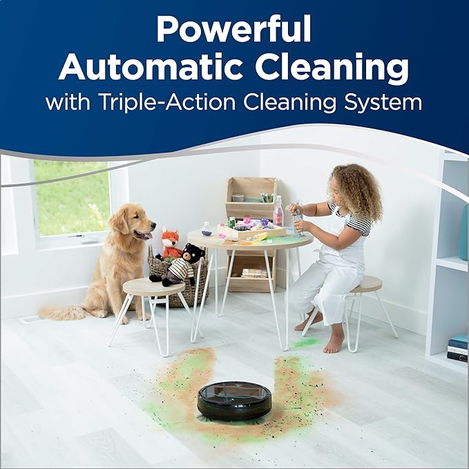 Aspirator Robot Bissell EV675 pentru Podele Dure si Covoare, pana la 100 de minute, Ideal pentru Parul de Animale, Revenire Automata la Statia de Incarcare
