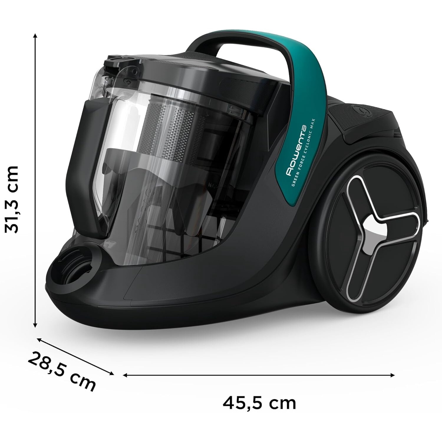Aspirator fara Sac Rowenta RO7B12 Green Force Cyclonic Max, 73 dB, Capacitate 2.5L, Negru/Verde