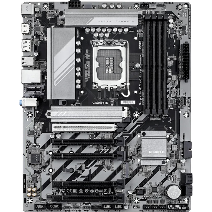 GIGABYTE Mainboard Desktop B860 DS3H (LGA1851, Ultra CPU, 4xDDR5, 1xHDMI, 1xDP, 2.5GLAN, 1xPCIe x16 5.0, 4xPCIe x16 slots, supporting PCIe 4.0 x1, 2xM.2, 4xSATA3) ATX