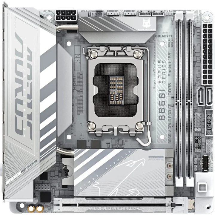 GIGABYTE B860I AORUS PRO ICE alaplap, AMD B860, LGA 1851, DDR5, mITX