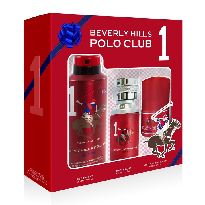 Beverly Hills Polo Club férfi ajándékszett, eau de toilette 50 ml, dezodor spray 175 ml, golyós izzadásgátló 50 ml