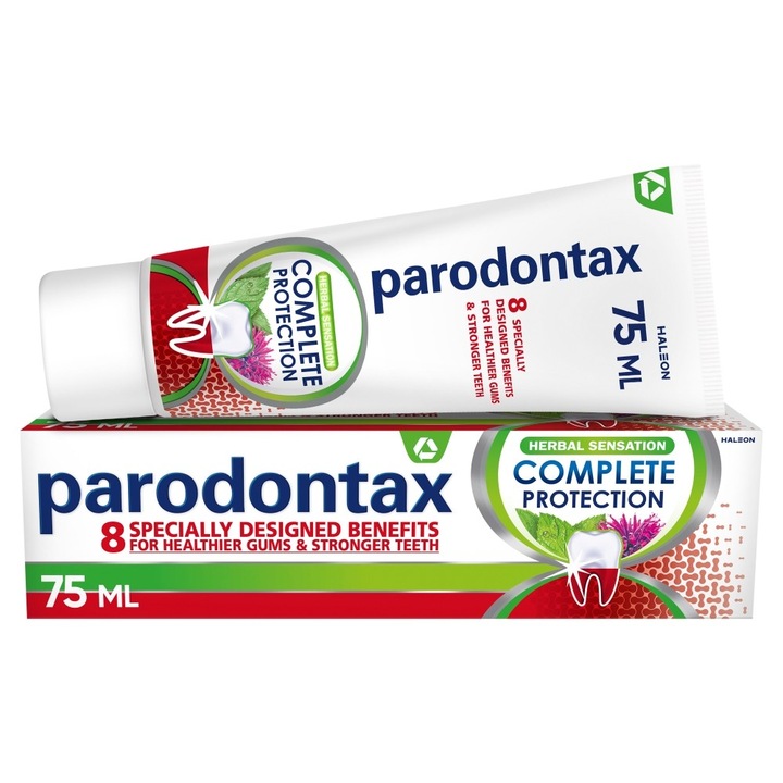 Parodontax Complete Protection gyógynövényes fogkrém, 75 ml, csökkenti az ínyvérzést, mélyen tisztít, növényi kivonatokkal
