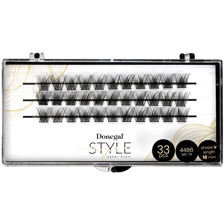 Donegal set de gene false V-Eye Style 10mm, 33 bucati, natural, confortabile
