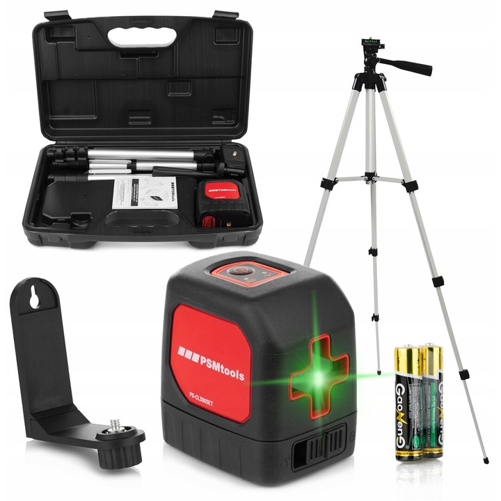 Nivela laser Vorel, cruce verde 30 m, set cu stativ