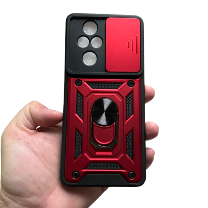 Удароустойчив калъф с пръстен и магнит съвместим с Honor 200 Pro, червен