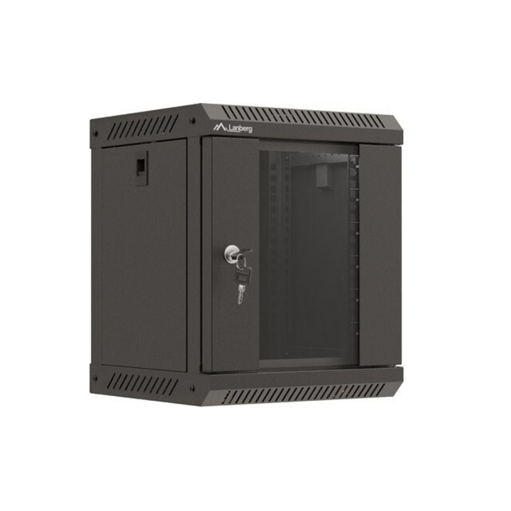 Sfat beszerelés rack 10" 6U 300x300mm, üvegajtóval, fekete, lapos csomagban