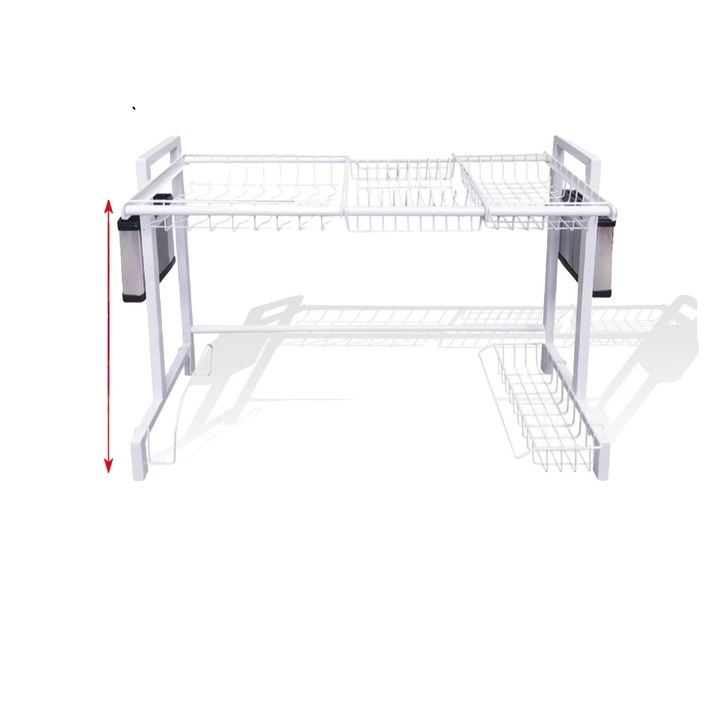 Scurgator vase, metal, design compact, alb, 85x55x28cm