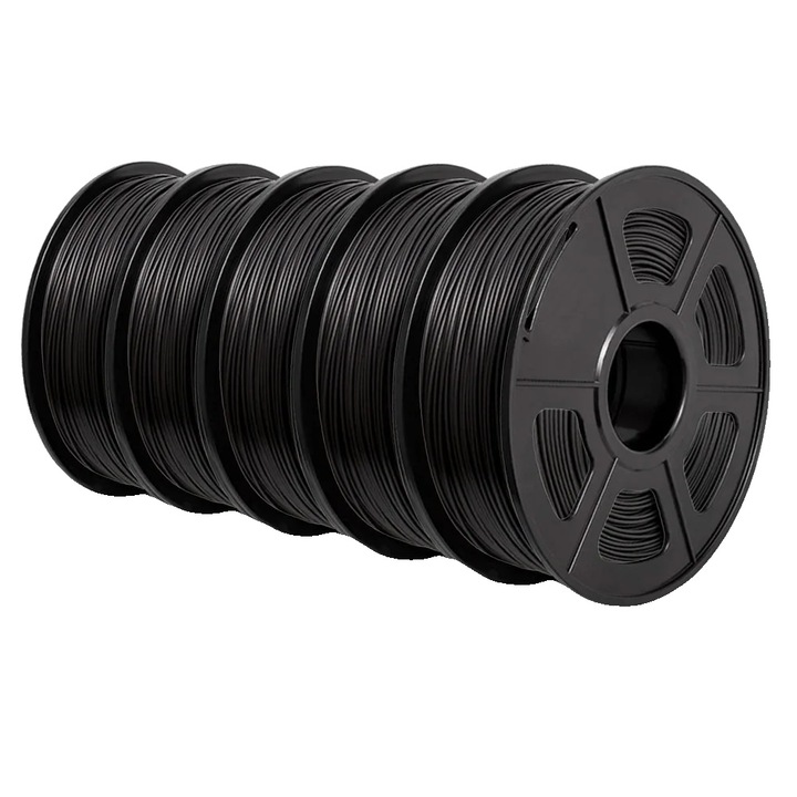 Filament 3D PLA Matte, 1.75mm, 395m, 5.5KG, culoare neagra