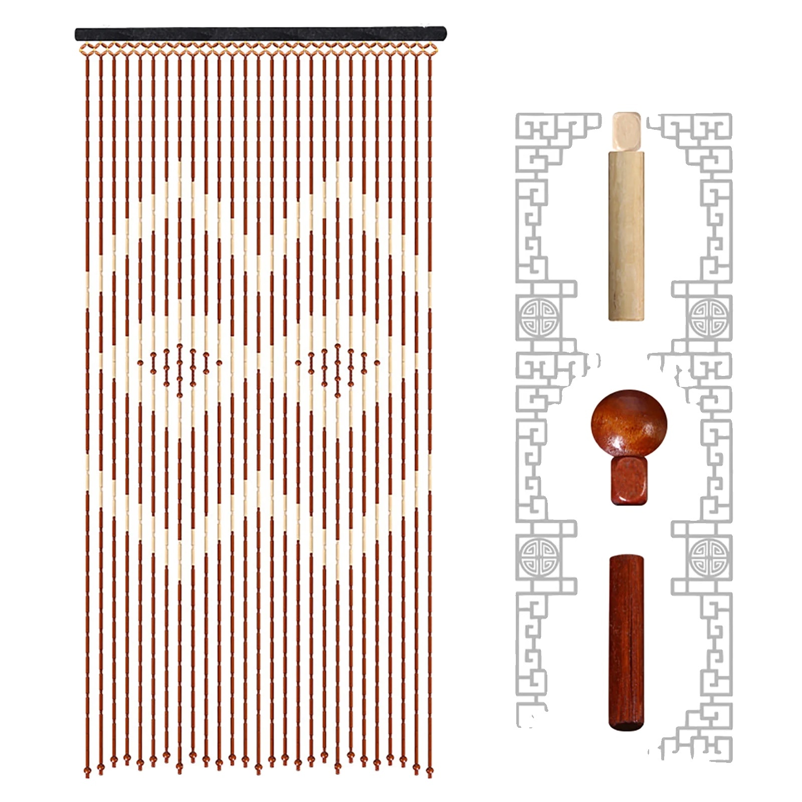 Perdea din margele de bambus, design lucrat manual, aplicabilitate  versatila, 90x175cm