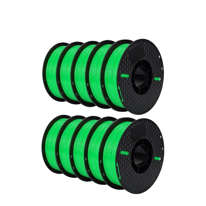 Filament 3D TPU, 1.75mm, 10kg, verde, flexibilitate excelenta, temperatura extrudare 190-230 C