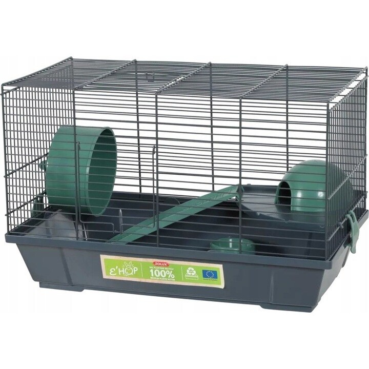 Cusca pentru hamster Zolux EHOP, 50cm, verde, 510x330x270mm, cu etaj, bol, scara
