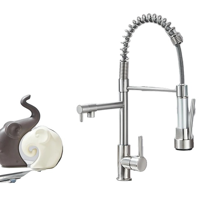 OEM Konyhai mosogató csaptelep, visszahúzható kifolyó, hideg-meleg víz, szálcsiszolt nikkel