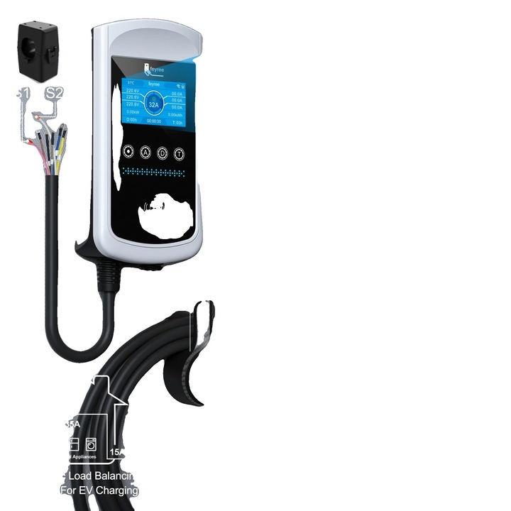 Incarcator EV Tip 2, Display LCD 3 inch, 22KW 32A, IP65, Cablu 5M