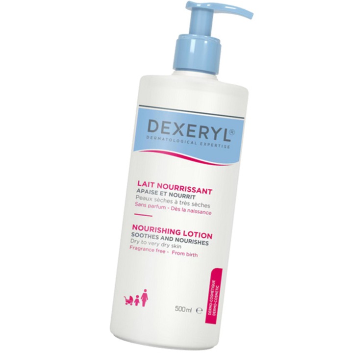 Dexeryl Tápláló tusfürdő 500 ml, illatmentes formula, biológiailag lebomló, nagyon száraz és érzékeny bőrre