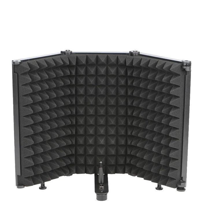 Защитен екран за микрофон, 3 панела, сгъваем дизайн, пяна с висока плътност, 3P (без стойка)