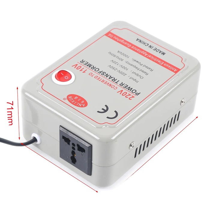 Convertor de tensiune Transformator, 220V la 110V, 1000W