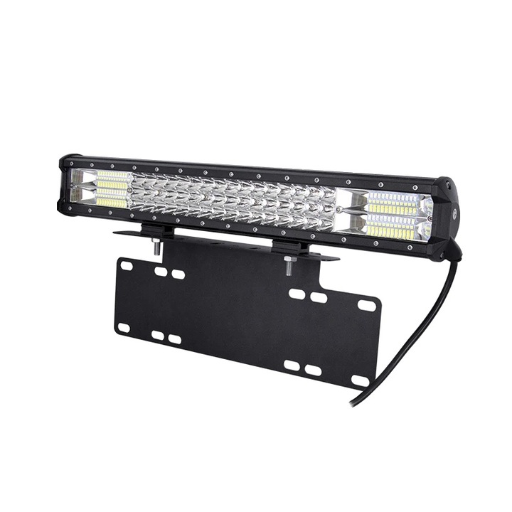 Bara de lumina LED, design cu trei randuri, lungime de 20 inchi, fara cablare