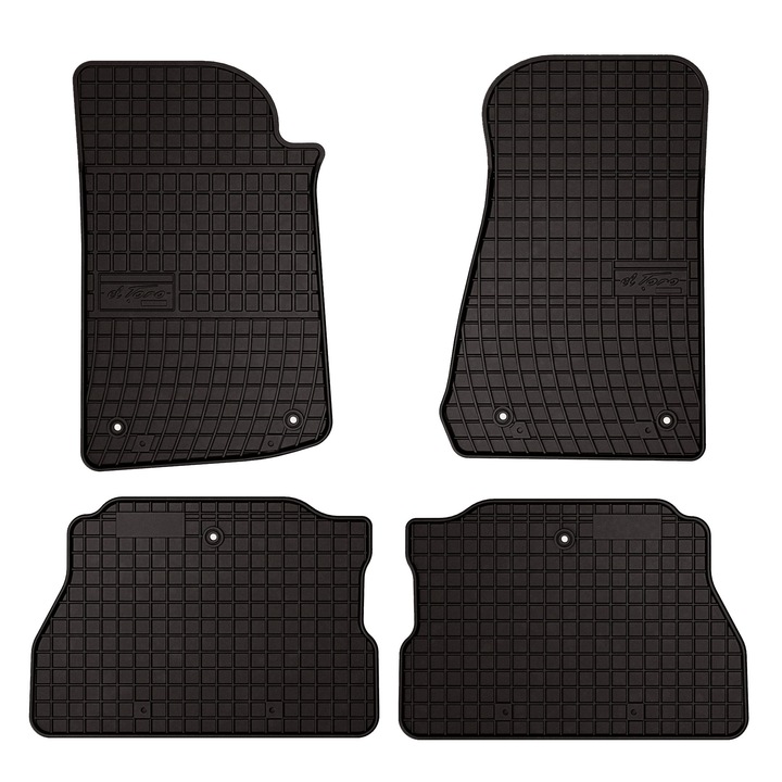 Set cauciuc covorase auto, 4 bucati, presuri auto, pentru: Jeep Wrangler IV Rubicon (2017-) domeniu negru, SolidPRO