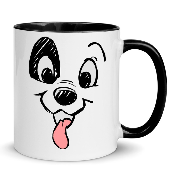 Cana ceramica cu design Dalmatian, 330ml, alb-negru