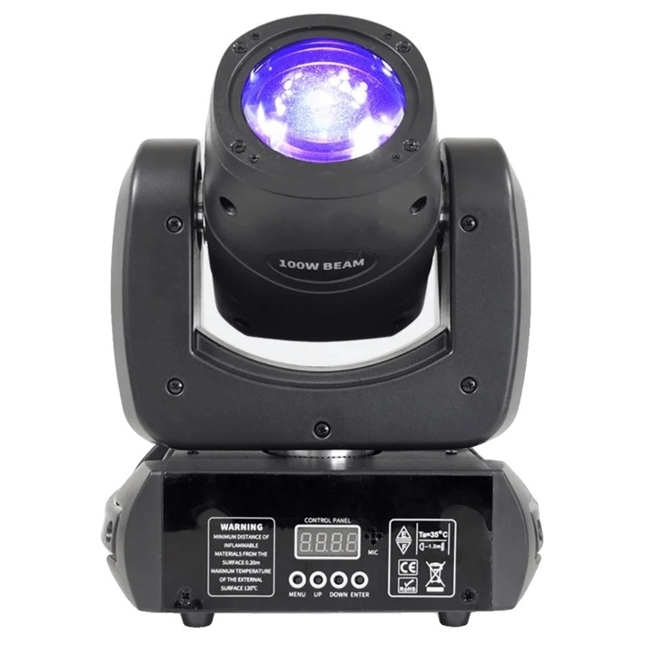 Lumina DMX, 100W, 7 culori, neagra, priza EU