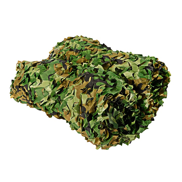 Камуфлажна мрежа, плат Оксфорд, 4 x 6 м, водоустойчива, многоцветна