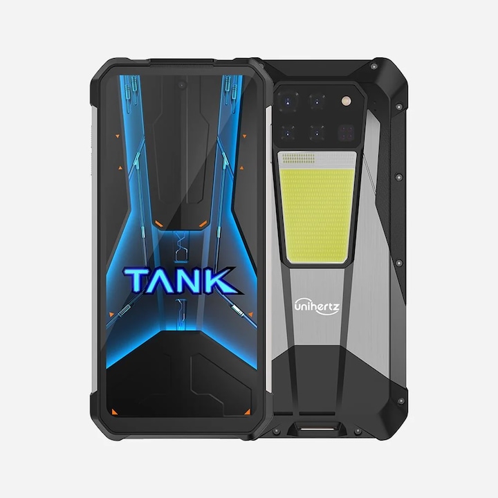 Смартфон Unihertz Tank 3 Pro, 32 GB, 512 GB памет, 23800 mAh батерия, 120 Hz проектор