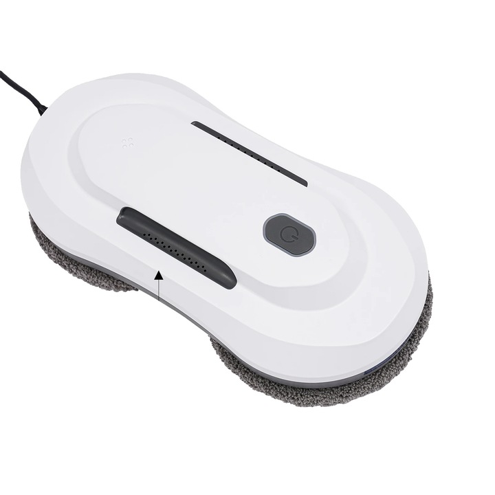 Робот за почистване на прозорци, 2800Pa смукателна мощност, дистанционно управление, бял, 29.5x14.5x7.5cm, комплект от 10 почистващи подложки за многократна употреба