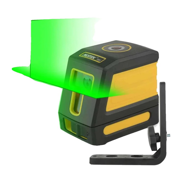 Nivela laser cu 2 linii, verde, precizie +/-3mm/10m, rezistent la apa si praf, 65.4x75x76mm
