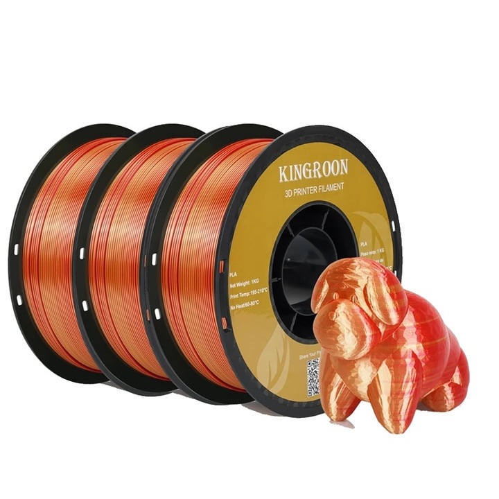 Filament PLA Coextrudat Dual-Color, 1.75mm, Verde si Galben, 3kg