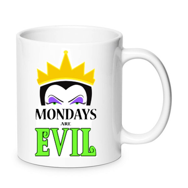 Cana ceramica Chn 330ml, design "Mondays Are Evil", pentru cafea sau ceai